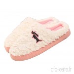 [Chien] Pantoufles confortables en peluche d'hiver pour femmes - B077MBZJLQ